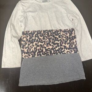 Leopard Print Kids Long Sleeve Shirt